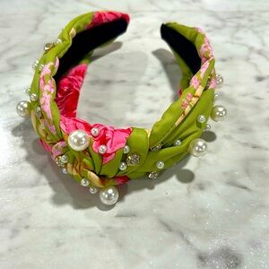 Head Band with Pearls and Rhinestones